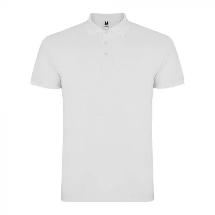 Printed Roly Star Men's White Polo Shirt in white with printed logo or design