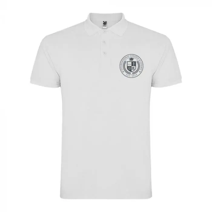 Promotional Roly Star Men's White Polo Shirt in white with printed logo or design