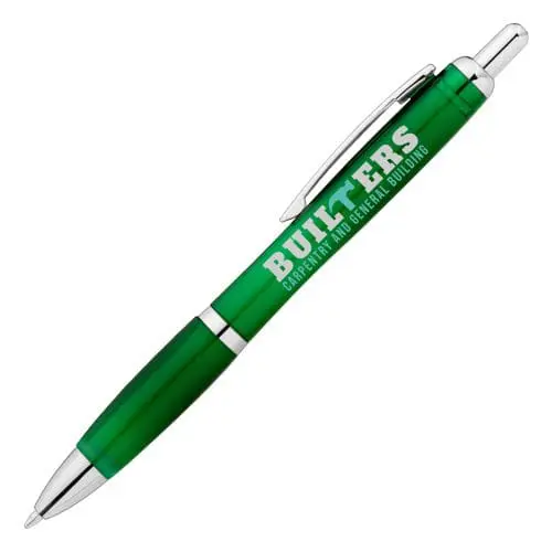 Promotional Sophisticated RPET Pen in green with printed logo or design