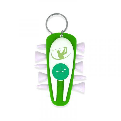 Printed Eco Tee Buddy in green with keyring and printed with logo or design