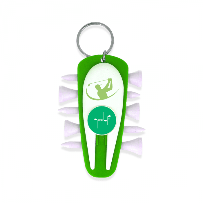 Printed Eco Tee Buddy in green with keyring and printed with logo or design