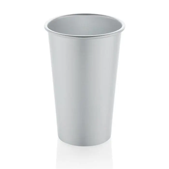 Branded Recycled Aluminium Lightweight Cup 450ml in assorted colours with printed logo or design