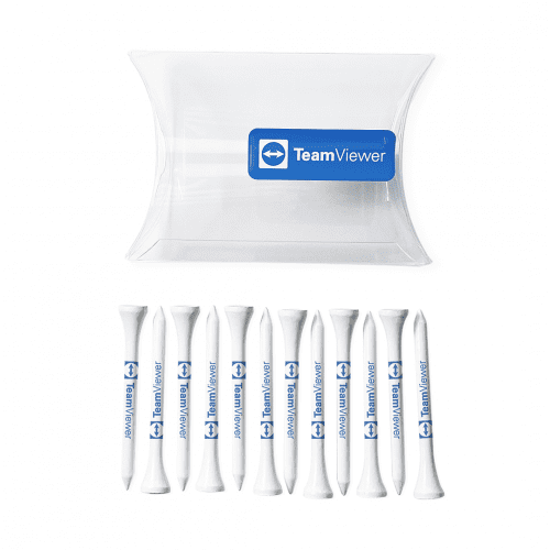 Promotional Golf Tee Pillow Pack in clear with printed logo or design