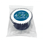 Printed Wrapped Logo Cupcakes in coloured paper case and printed with logo or design and sealed in bag