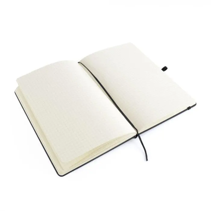 Printed Grasmere A5 Graph Paper Notebook in black with printed logo or design