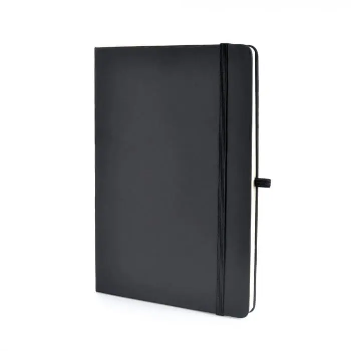 Printed Grasmere A5 Graph Paper Notebook in black with printed logo or design