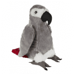 Branded Grey Parrot with Scarf Plush Toy 30cm with printed logo or message