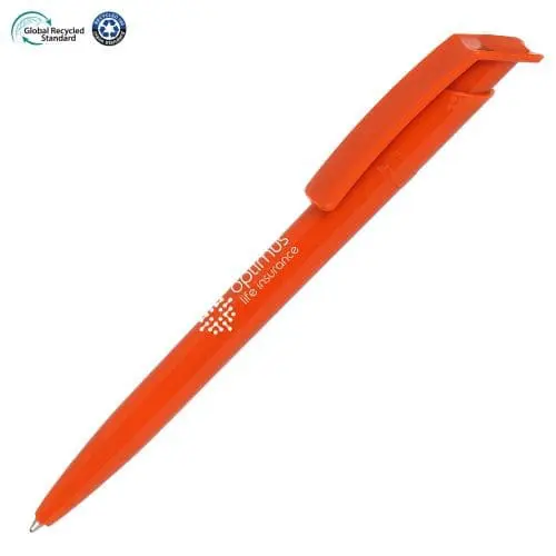 Promotional Recycool Ball Pen in orange with printed logo or design