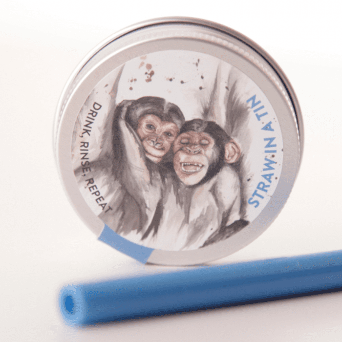 Promotional Silicone Straw in a Tin with printed logo or design