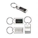 Promotional Bondi Keyring in silver with printed logo or design