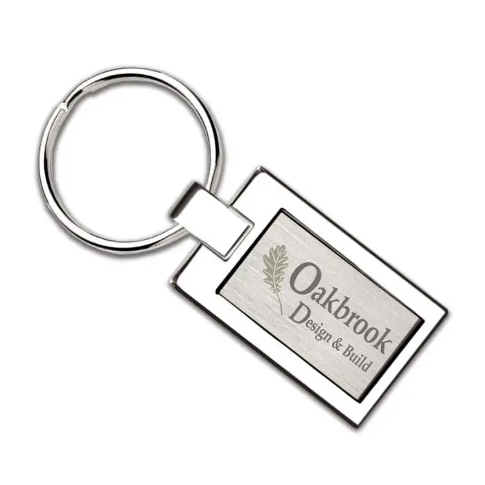 Printed Bondi Keyring in silver with printed logo or design