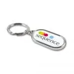 Promotional Capsule Keyring in silver with printed logo or design