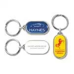 Promotional Capsule Keyring in silver with printed logo or design