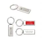 Promotional Carrera Keyring in silver with printed logo or design