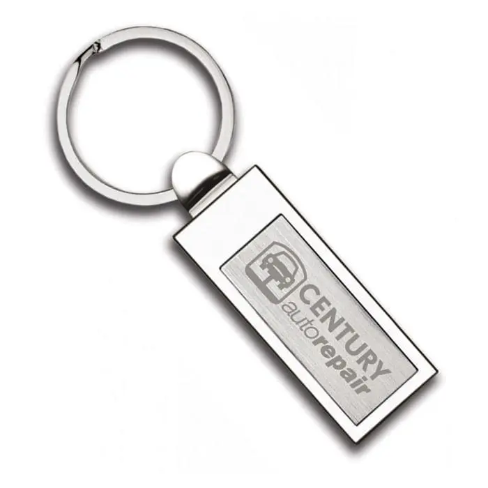 Promotional Carrera Keyring in silver with printed logo or design