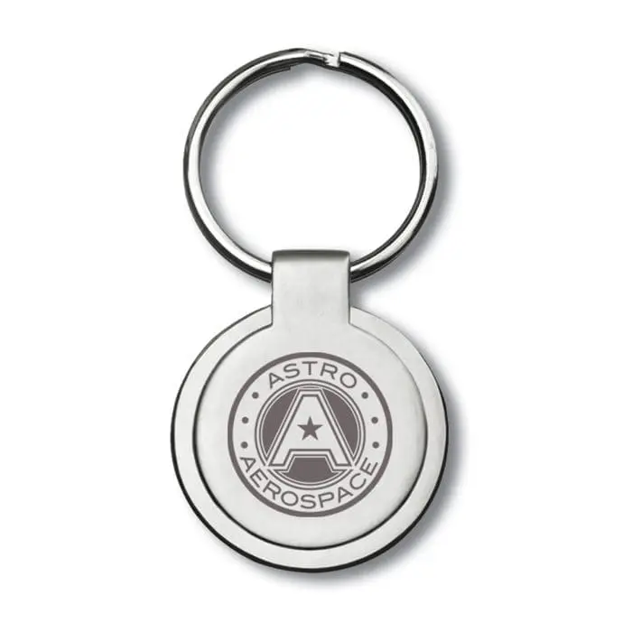 Promotional Classic Round Keyring in silver with printed logo or design