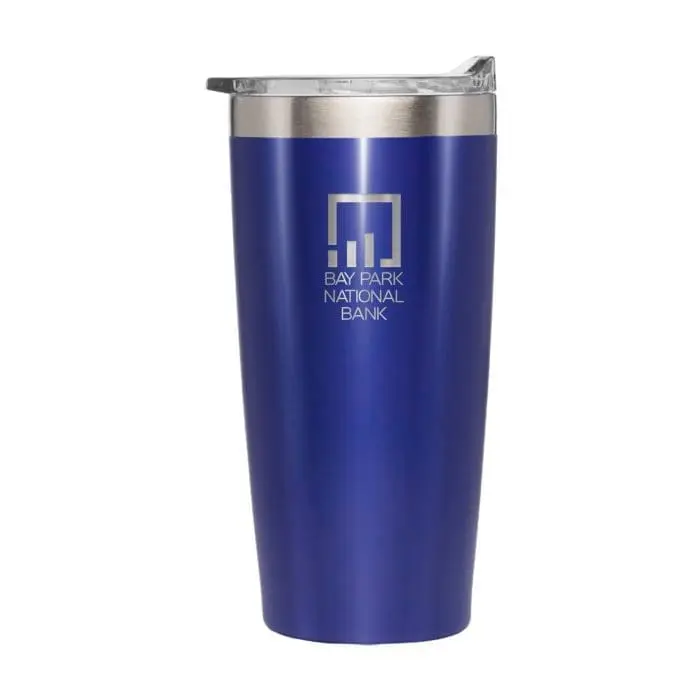 Printed Double-Wall Stainless Tumbler 470ml in blue with printed logo or design