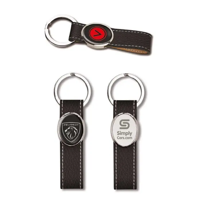 Promotional Elite Hide Oval Keyring with printed logo or design