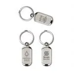 Promotional Ice Premium Rectangular Keyring in silver with printed logo or design