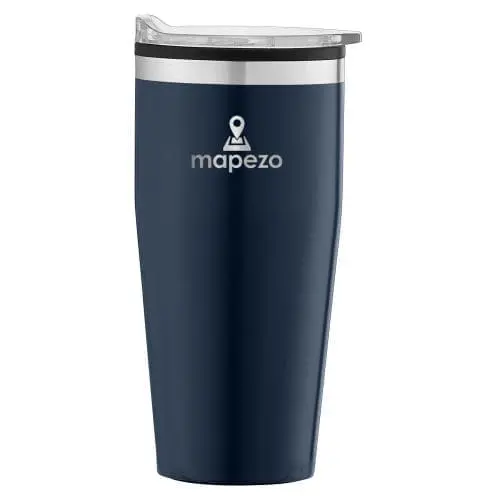 Printed Jasper Steel Tumbler with Plastic Interior 590ml in navy blue with printed logo or design