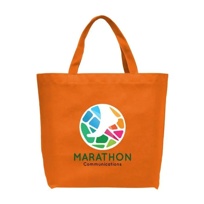 Promotional London Shopping Tote Bag in orange with printed logo or design