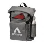 Printed Metropolis Backpack with roll top and printed logo and design