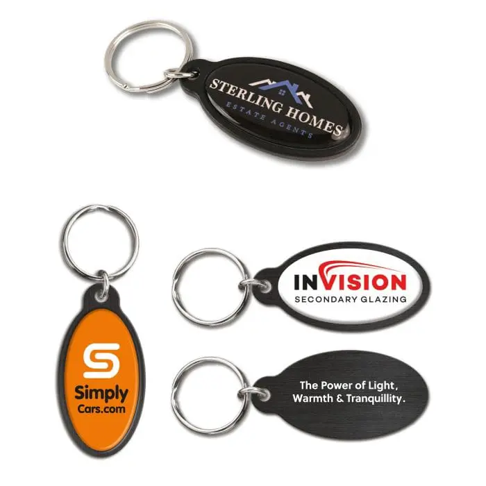 Printed Orbit Oval Keyring with printed logo or design