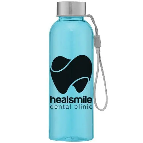 Printed Skye RPET Bottle with Wrist Strap 500ml in light blue with printed logo or design