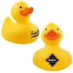 Promotional Squeaky Rubber Bath Duck with printed logo or design