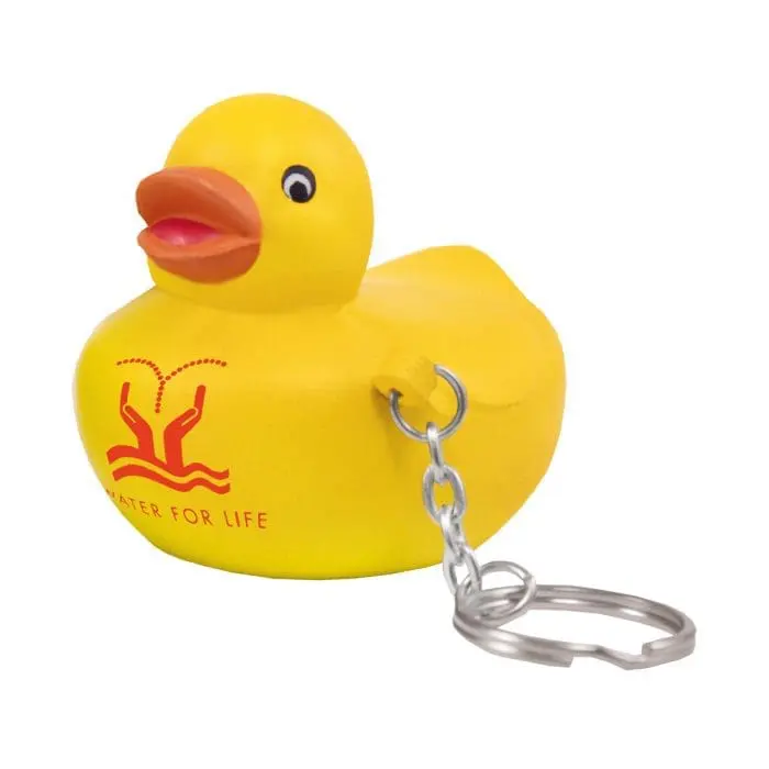 Promotional Stress Duck Keyring with printed logo or design