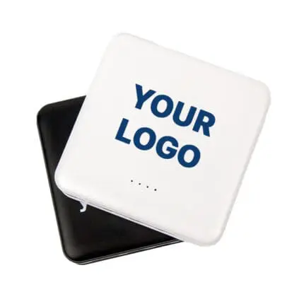 Promotional Porta 10000mAh Powerbank in white printed with logo or design