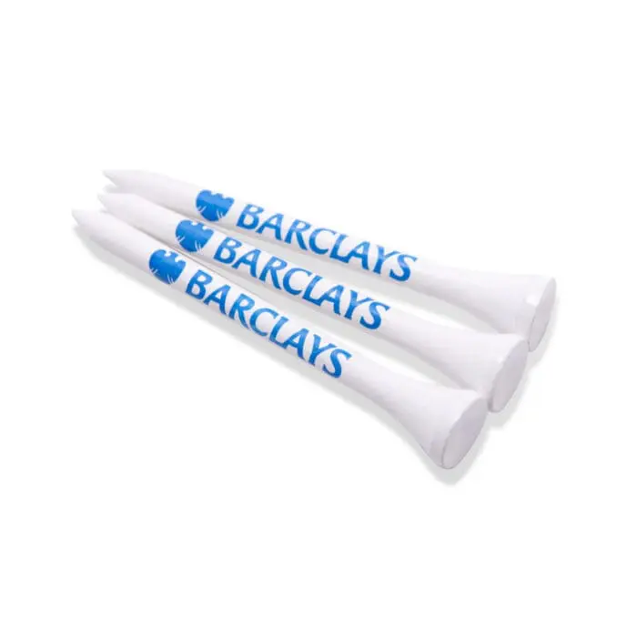 Promotional Printed Golf Tees 70mm in white with printed logo or design