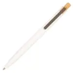 Branded Refresh Recycled Metal Ball Pen in white with printed logo or design