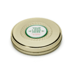 Branded Shallow Gold Treat Tin Celebrations with printed logo or design