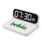 Promotional Wireless Charging Digital Clock 10W with printed logo or design