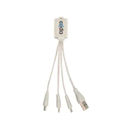 Promotional Eco 3 in 1 Charging Cable with printed logo or design