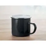 Branded Plato Metal Vintage Mug 350ml in black with printed logo or design