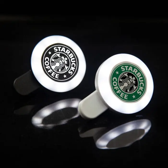 Branded Selfie Ring Light in black or white with printed logo or design