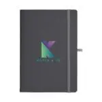 Promotional A5 Stone Paper Notebook in gunmetal with printed logo or design