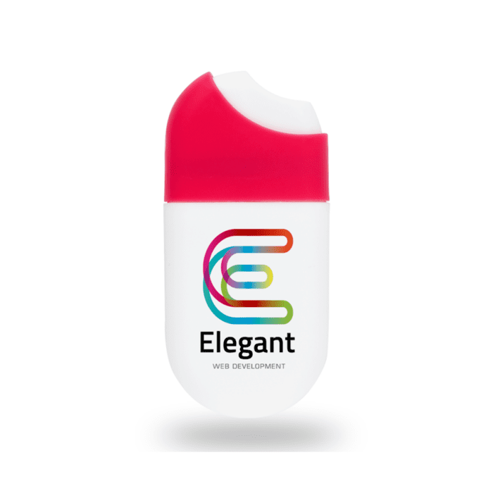 Promotional Promosan Hand Sanitiser Spray 15ml in red with printed logo or design