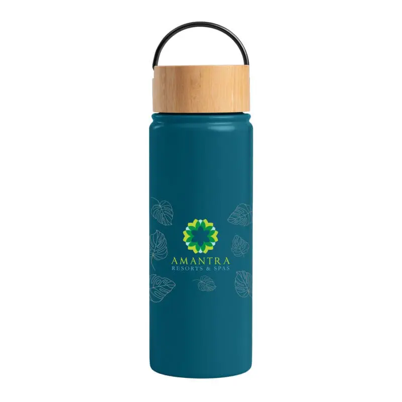 Promotional Reborn Stainless Steel Bottle 530ml in teal with printed logo or design