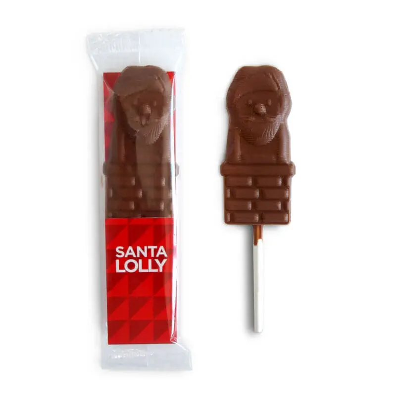 Promotional Santa Chocolate Lollipop with printed logo or design