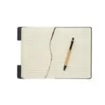 Customised RPET Notebook A5 with Phone Stand in assorted colours with pen and lined pages and printed logo or design