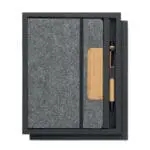 Customised RPET Notebook A5 with Phone Stand in assorted colours with pen and printed logo or design