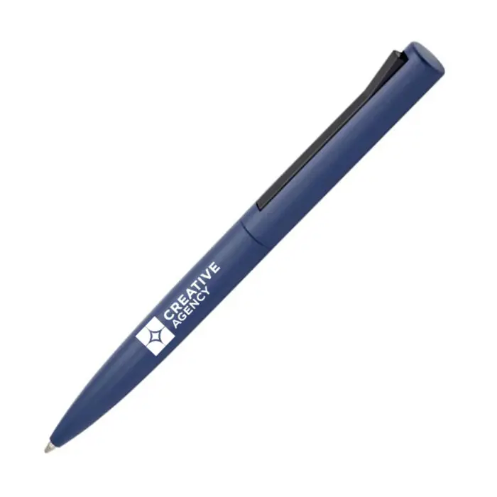 Promotional Juana Recycled Aluminium Ball Pen in blue with printed logo or design