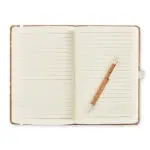 Printed Cork Notebook with Pen A5 printed with logo or design and lined pages