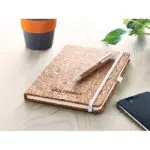 Printed Cork Notebook with Pen A5 printed with logo or design