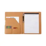 Branded Cork Portfolio A4 with printed logo or design and lined paper