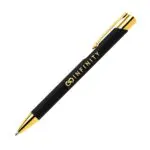 Promotional Crosby Gold Softy Pen in black with printed logo or design