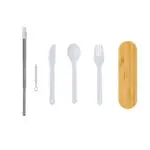 Branded Cutlery Set with Bamboo Lid and printed logo or design